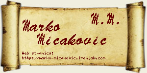 Marko Micaković vizit kartica